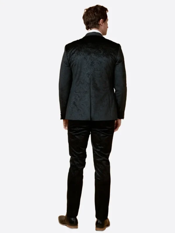 Shop The SuitsHeritage Men's Jacquard Black Regular Fit 3 Piece Suit