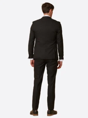 Shop The SuitsHeritage Men's Black Solid Relaxed Fit 3 Piece Suit