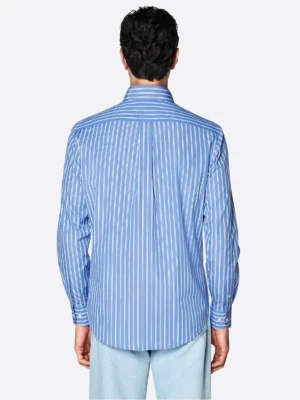 Shop The SuitsHeritage Men's Pinstriped Blue Cotton Shirt