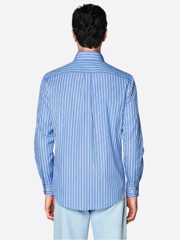 Shop The SuitsHeritage Men's Pinstriped Blue Cotton Shirt