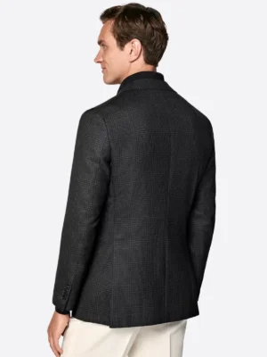 Shop The Men's Brown Check Tailored Fit Blazer Black