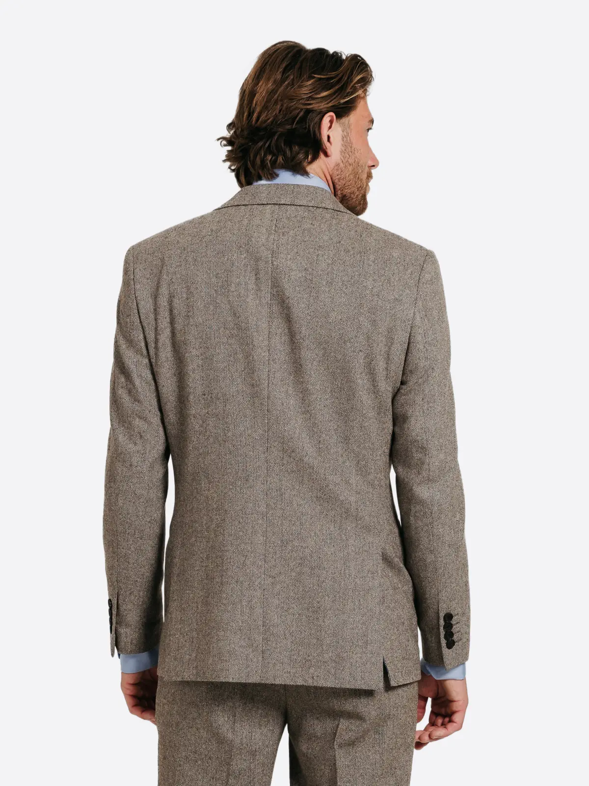 Shop The SuitsHeritage Men's Brown Herringbone Relaxed Fit 3 Piece Suit