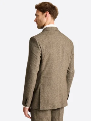 Shop TheSuitsHeritage Men’s Herringbone Brown Regular Fit 2 Piece Suit