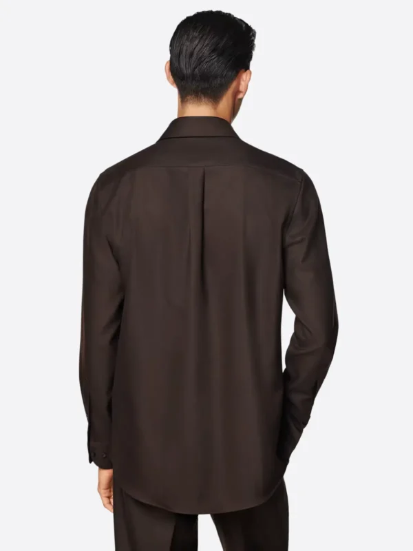 Shop The SuitsHeritage Men's Solid Dark Brown Casual Shirt