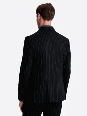 Shop The SuitsHeritage Men’s Pinstripe Black Double Breasted Slim Fit 2 Piece Suit