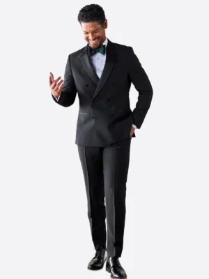Shop The SuitsHeritage Men’s Plain Black Double Breasted Regular Fit 2 Piece Tuxedo