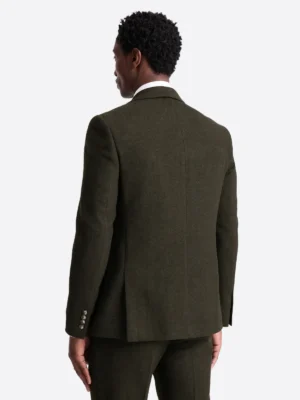 Shop The SuitsHeritage Men’s Donegal Khaki Slim Fit 2 Piece Suit
