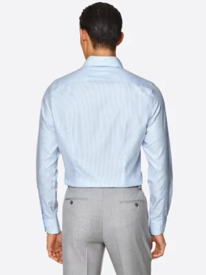 Shop The SuitsHeritage Men's Pinstriped Light Blue Cotton Shirt