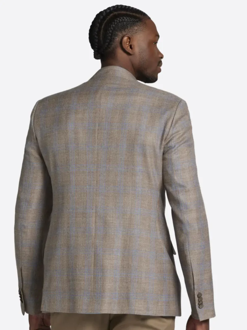 Shop The SuitsHeritage Men's Plaid Light Brown Slim Fit Sport Coat
