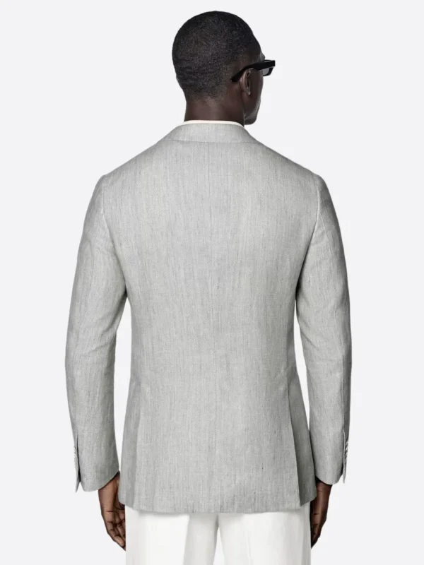 Shop The SuitsHeritage Men's Light Grey Herringbone Tailored Fit Blazer