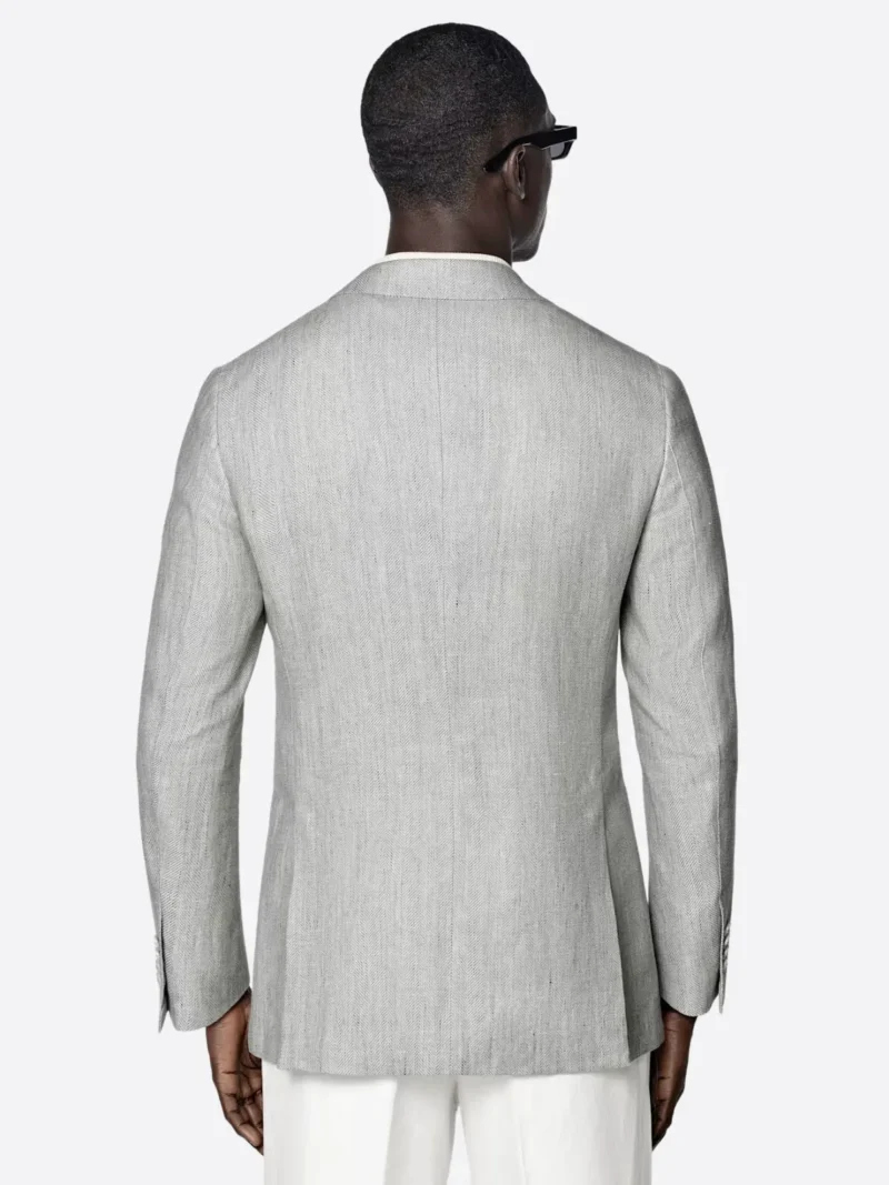 Shop The SuitsHeritage Men's Light Grey Herringbone Tailored Fit Blazer