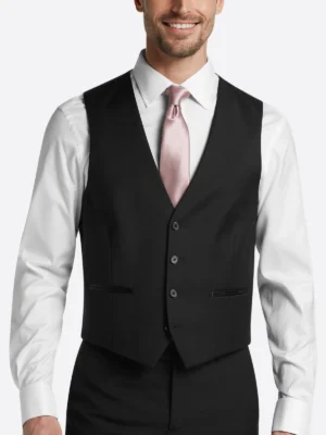 Shop The SuitsHeritage Men’s Black Solid Slim Fit 3 Piece Tuxedo