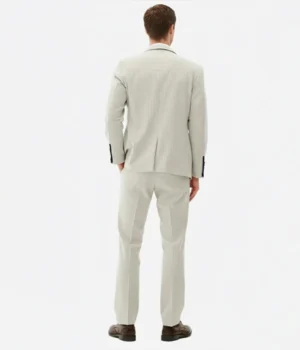 Shop The Suit Heritage Men's Pinstriped Off White Regular Fit 3 Piece Suit