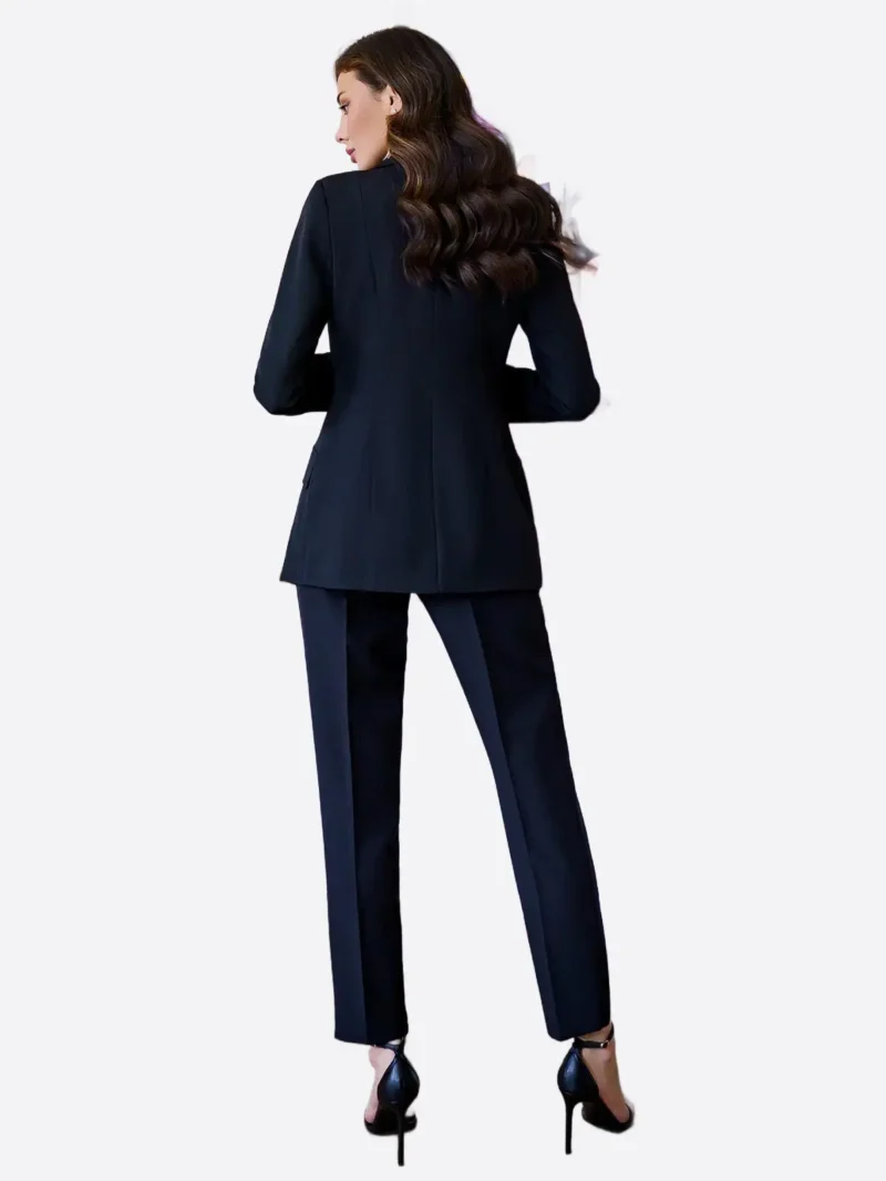 Shop The SuitsHeritage Women’s Solid Black Slim Fit 3 Piece Suit