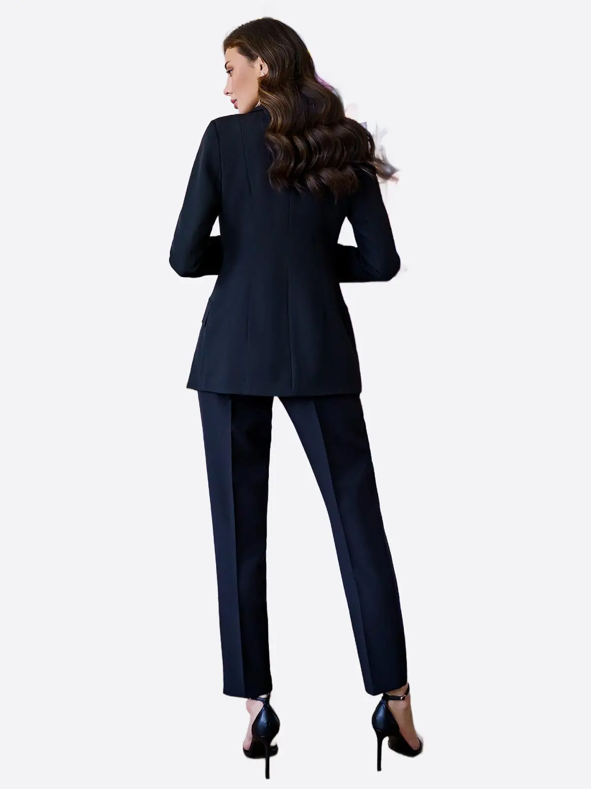 Shop The SuitsHeritage Women’s Solid Black Slim Fit 3 Piece Suit
