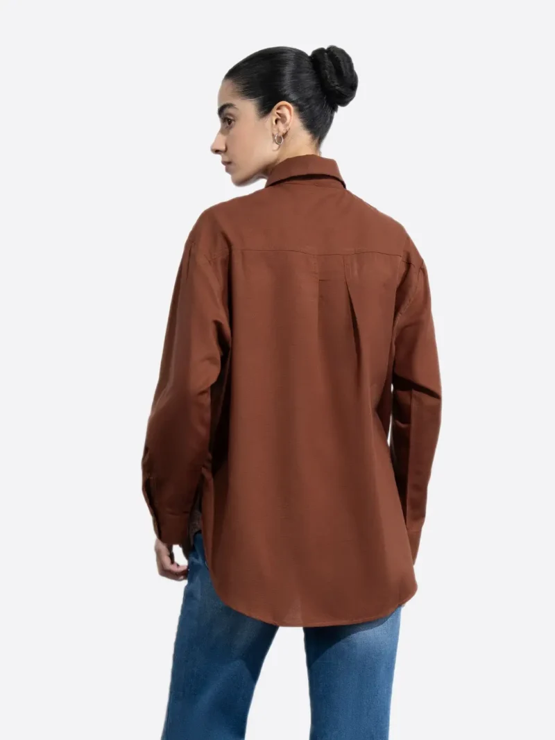Shop The SuitsHeritage Women's Solid Brown Relaxed Fit Shirt
