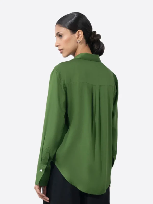 Shop The SuitsHeritage Women's Solid Green Relaxed Fit Shirt