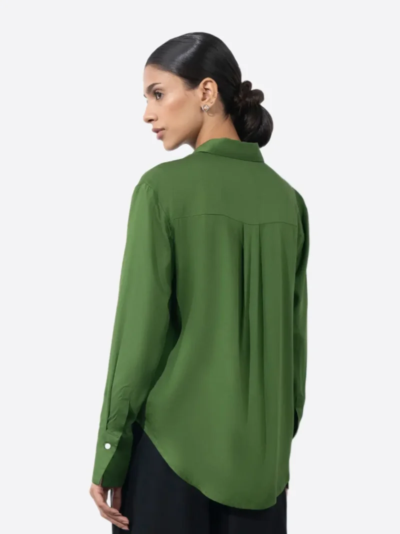 Shop The SuitsHeritage Women's Solid Green Relaxed Fit Shirt