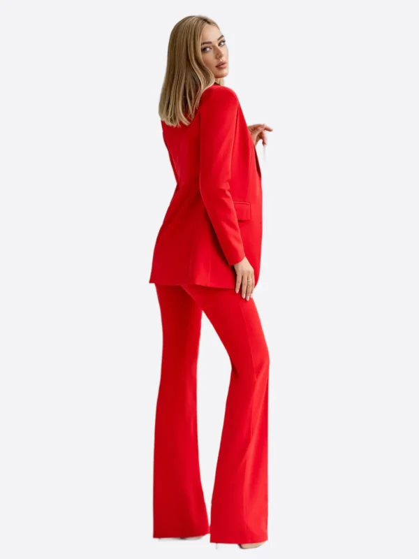 Shop The SuitsHeritage Women’s Solid Red Regular Fit 3 Piece Suit