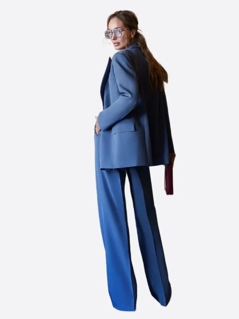 Shop The SuitsHeritage Women’s Blue Double Breasted Oversized 3 Piece Suit