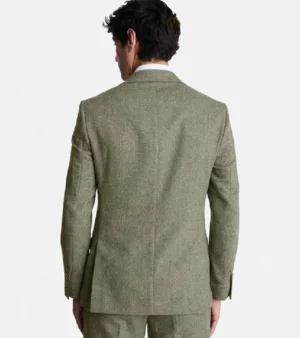 Shop the Harrington Wool Herringbone Olive Suits