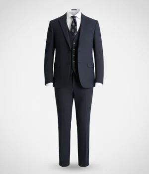 Suit Heritage Men’s Puppytooth Dark Navy Slim Fit 3 Piece Suits