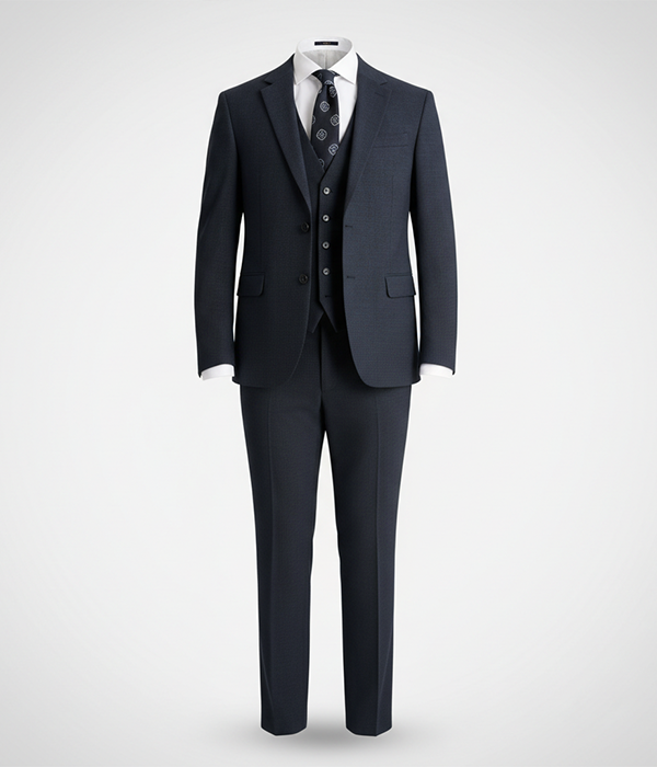 Suit Heritage Men’s Puppytooth Dark Navy Slim Fit 3 Piece Suits