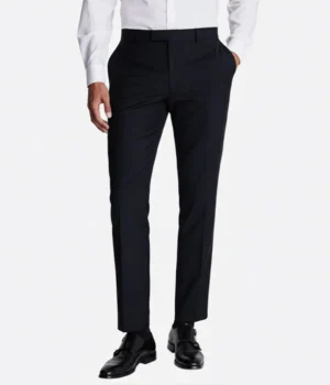 Suit Heritage Men's Solid Black Slim Fit 3 Piece Suit Pant