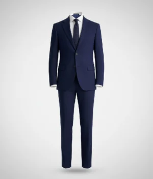 Suit Heritage Men’s Solid Blue Regular Fit 3 Piece Suits