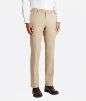 Suit Heritage Men’s Solid Camel Slim Fit 3 Piece Suit Pant
