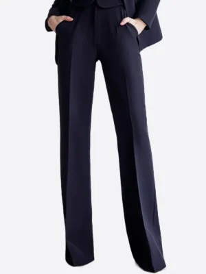 SuitsHeritage Women’s Black Solid Regular Fit 3 Piece Suit Pant