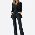 SuitsHeritage Women’s Black Regular Fit 3 Piece Suit