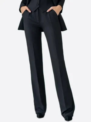 SuitsHeritage Women’s Black Regular Fit 3 Piece Suit Pant