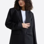 SuitsHeritage Women's Solid Black Oversized Blazer