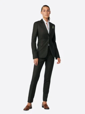 SuitsHeritage Women’s Black Plain Regular Fit 2 Piece Suit