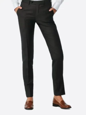 SuitsHeritage Women’s Black Plain Regular Fit 2 Piece Suit PAnt