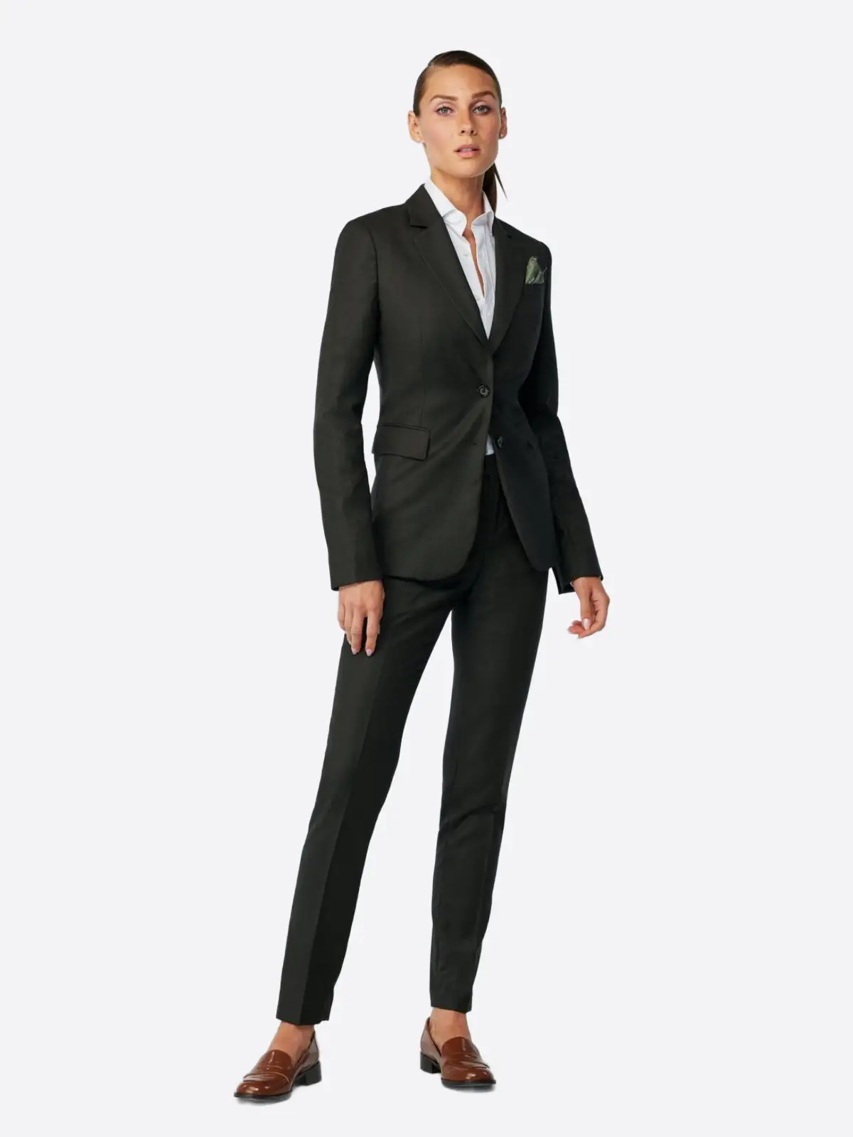 SuitsHeritage Women’s Black Plain Regular Fit 2 Piece Suit