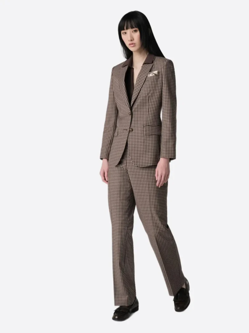 SuitsHeritage Women’s Brown Check Big & Tall 2 Piece Suit