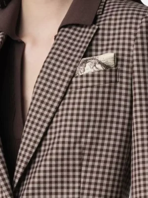 SuitsHeritage Women’s Brown Check Big & Tall 2 Piece Suit Close