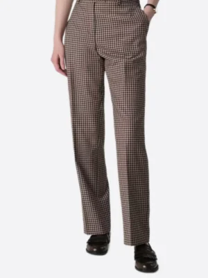 SuitsHeritage Women’s Brown Check Big & Tall 2 Piece Suit Pant