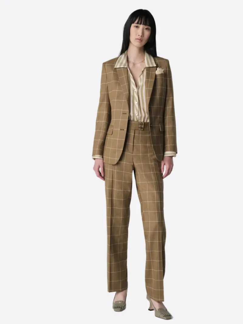 SuitsHeritage Women’s Check Brown Big & Tall 2 Piece Suit
