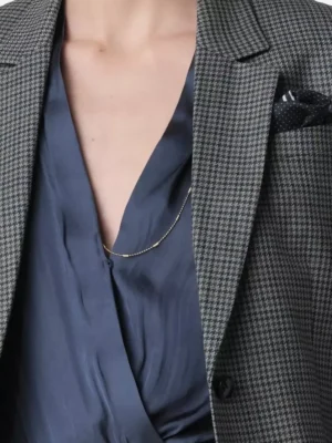 SuitsHeritage Women’s Check Dark Grey Regular Fit 2 Piece Suit Close