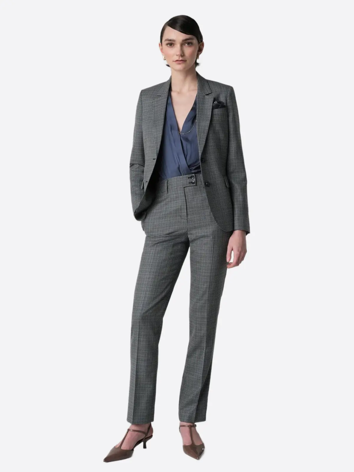 SuitsHeritage Women’s Check Dark Grey Regular Fit 2 Piece Suit SuitsHeritage Women’s Check Dark Grey Regular Fit 2 Piece Suit