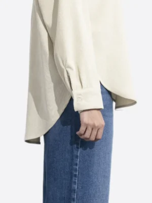 SuitsHeritage Women's Cream Oversized Corduroy Shirt Sleeves