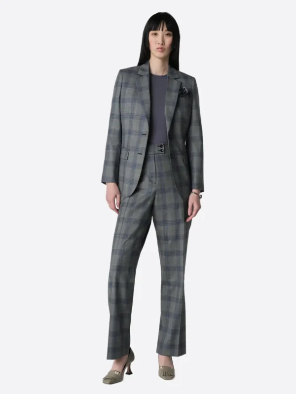 SuitsHeritage Women’s Dark Grey Check Big & Tall 2 Piece Suit