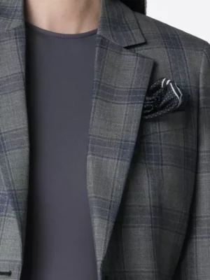 SuitsHeritage Women’s Dark Grey Check Big & Tall 2 Piece Suit Close