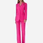 SuitsHeritage Women’s Solid Dark Pink Relaxed Fit 3 Piece Suit