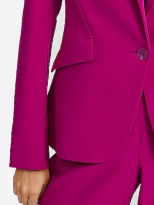 SuitsHeritage Women's Solid Dark Pink Slim Fit Blazer Close