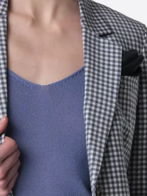 SuitsHeritage Women’s Grey Check Regular Fit 2 Piece Suit Close