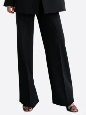SuitsHeritage Women’s Solid Black Double Breasted Oversized 3 Piece Suit Pant